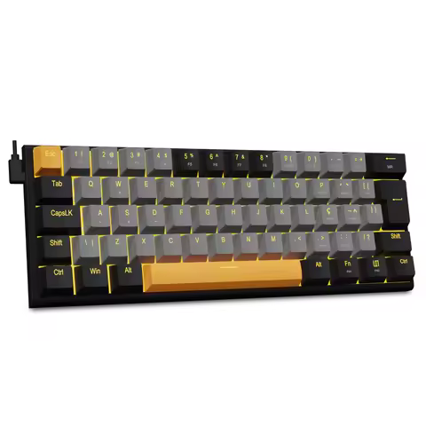 Teclado Mecânico Gamer USB com Fio E-YOOSO Z11, Português Brasileiro, Switch Vermelho, 61 Teclas para Computador PC Laptop