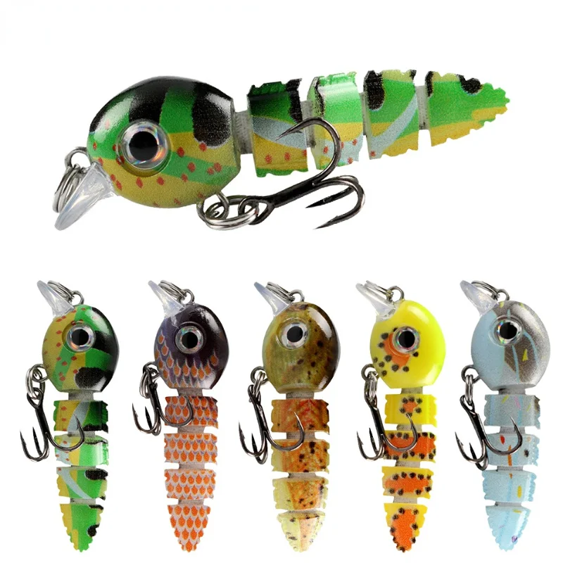 Fishing Lures Bait for Bass Trout Bionic 5 Section Fish Baits Animated Segmented Bionic Fishing Lure Sinking Swimbaits Hard Bait