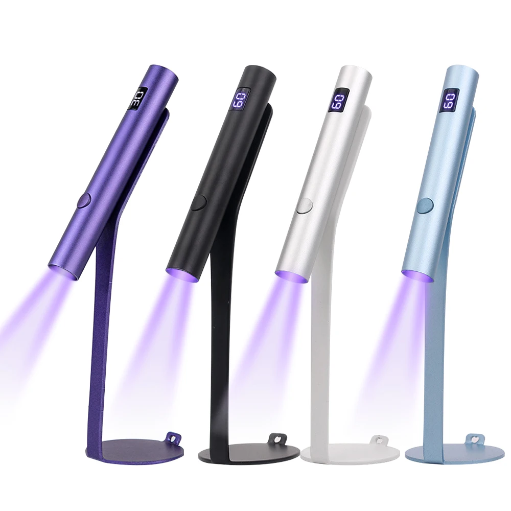 Mini UV LED Nail Dryer Portable Uv Light Lamp for Gel Nail Polish With 360° Rotation Magnetic Holder Fast Drying Handheld Lamp