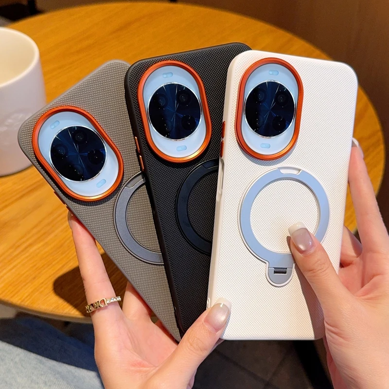 

For Huawei Nova 14 14 Pro 14 Ultra solid color rotating magnetic stand anti-drop and anti-fingerprint phone case