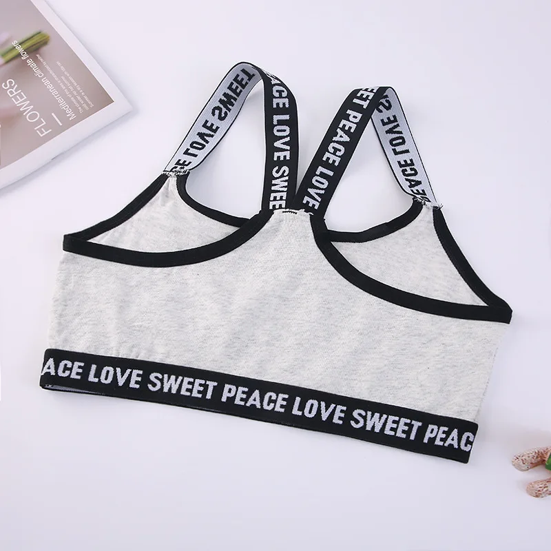 10-16 Baby Bra Girls Training Bra Underwear Solid Color Anti Peering Teenage Sport Bra