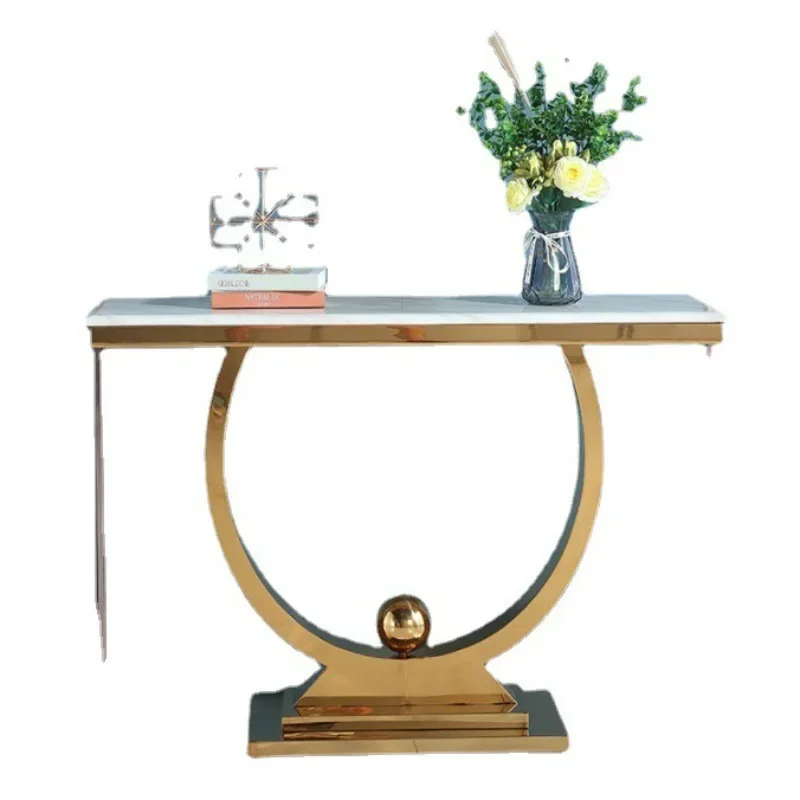 

Entrance Marble Entrance Modern Simple Light Luxury Stainless Steel Titanium Gold