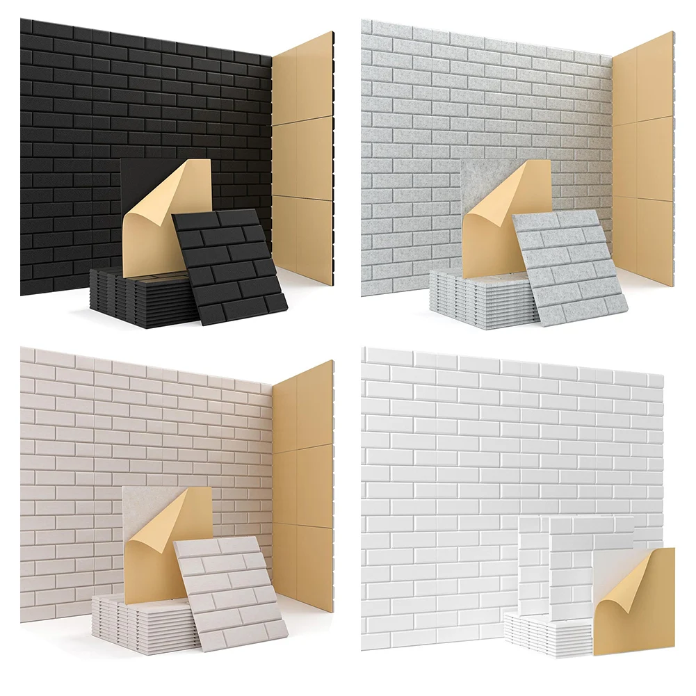 Polyester Fiber Felt Sound Insulation Panels 6 Pieces for Noise Isolation and Wall Application in Various Indoor Settings