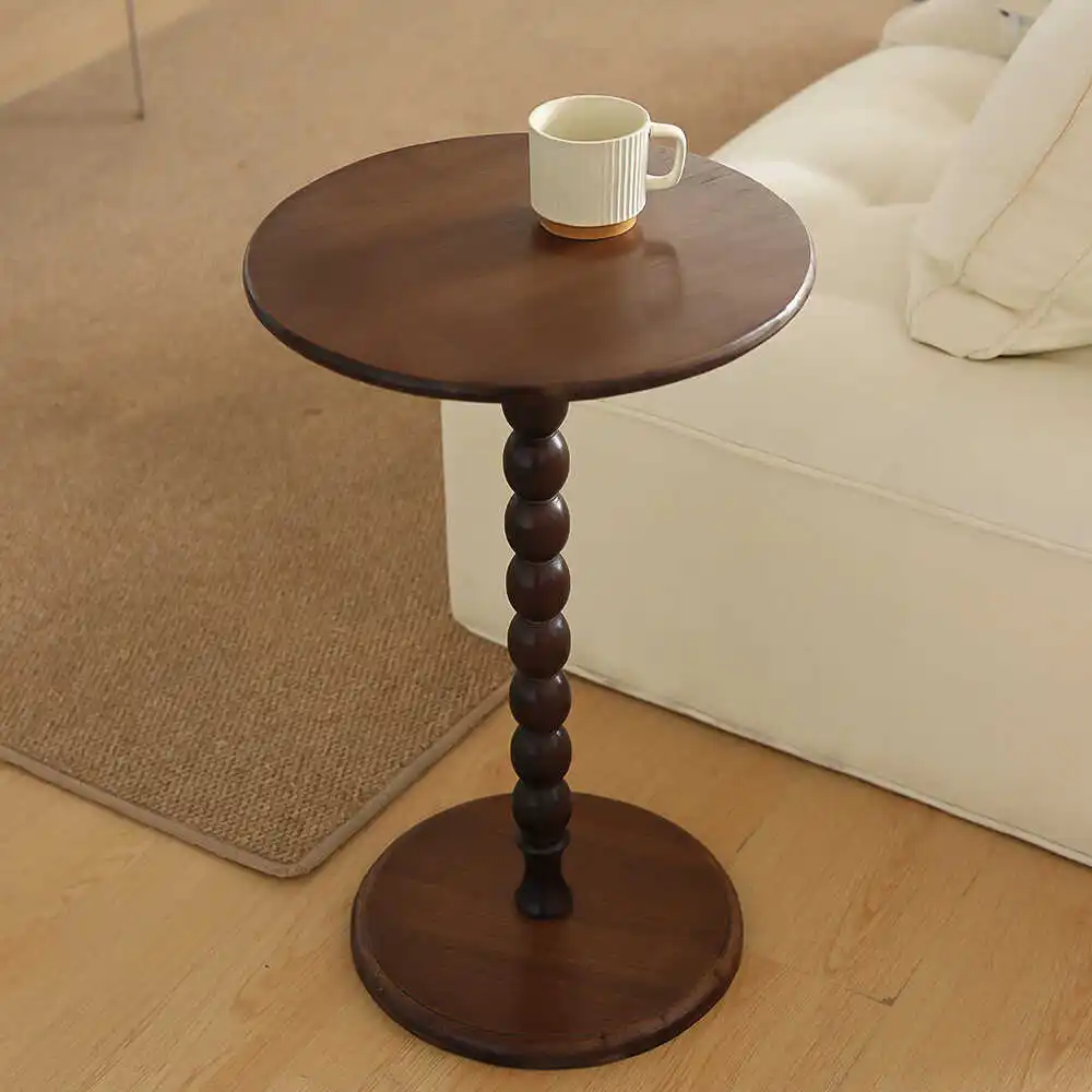 

French retro American solid wood side table small coffee table living room sofa corner tables balcony casual tables round tables