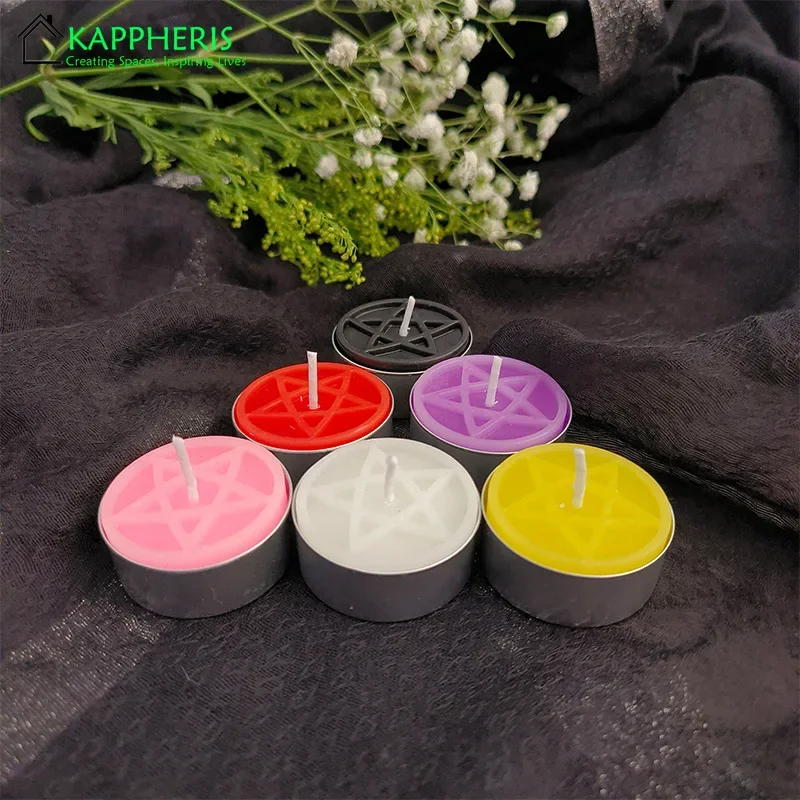 Pentagram Tealight Candle Beeswax Tealight Magic Spell Candles Pagan Symbol Wholesale Candles Distributions