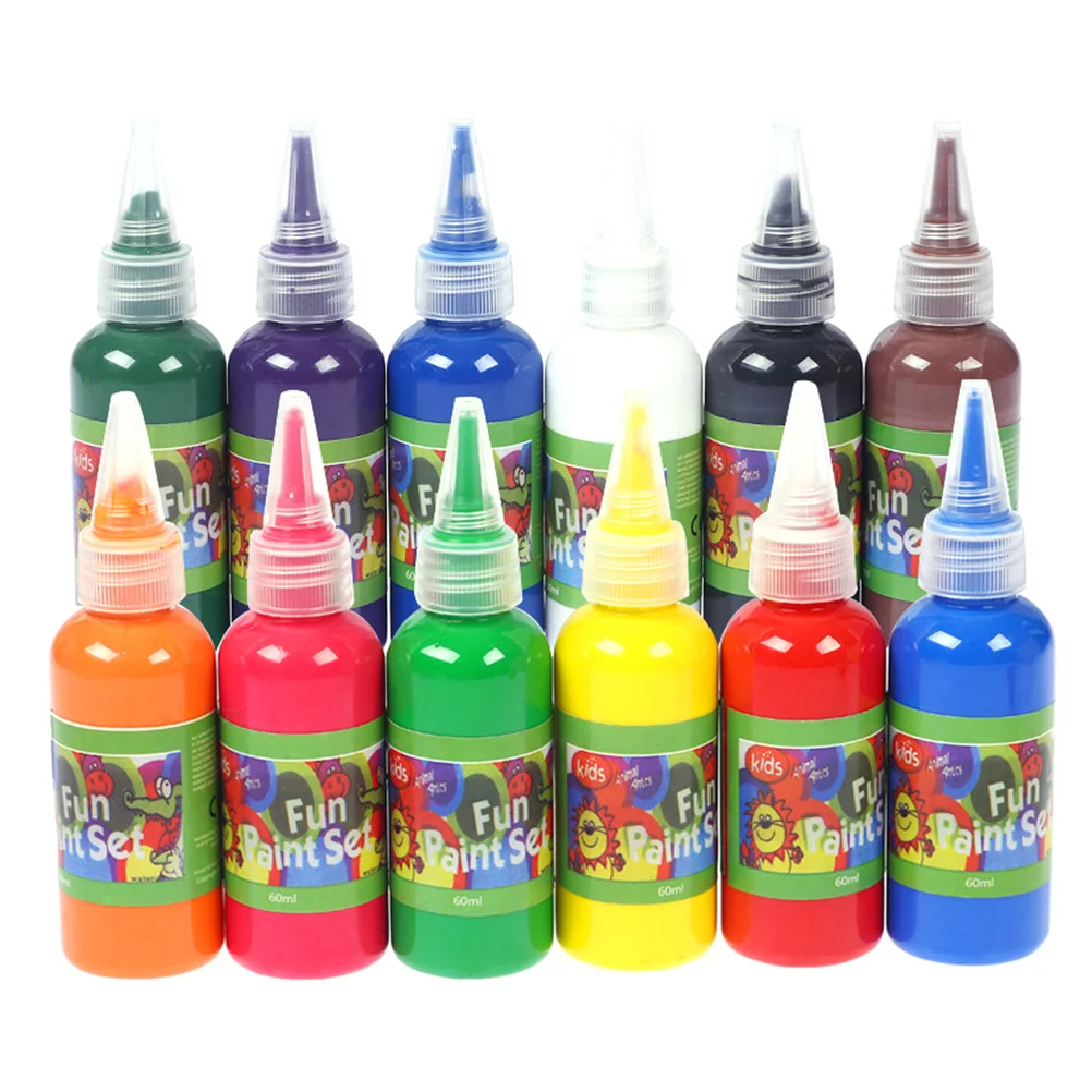 12 قطعة مجموعة الطلاء بالألوان المائية أصباغ شفافة غنية زجاجة ضغط سهلة ألوان نابضة بالحياة طقم طلاء سريع الجفاف للفنانين والأطفال #5
