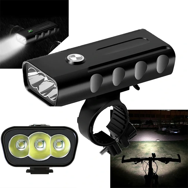 BX3 1500LM Bike Headlight 5200mAh USB Charge 360° Rotation IPX5 Waterproof 3 Light Modes Bicycle Front Light For Night Cycling