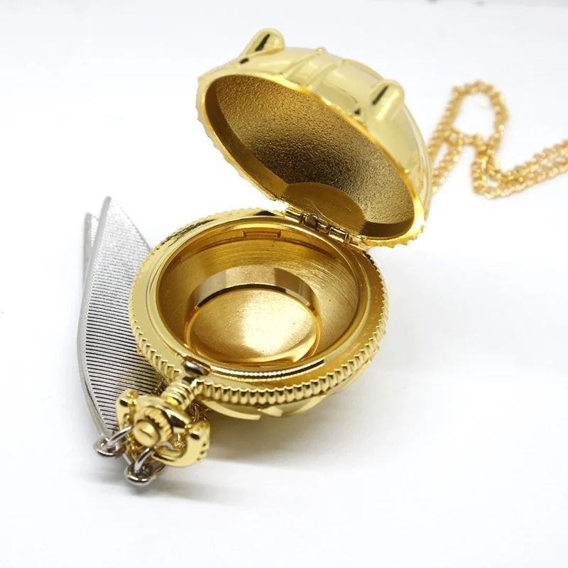 Magic Academy Cosplay Badge Golden Snitch Necklace Metal Pendant Gift