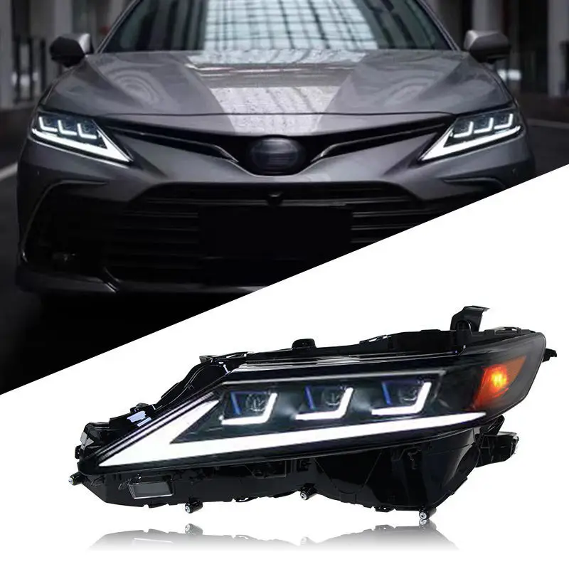 

Car Lights For Toyota Camry 2018-2023 LED Headlight Assembly Upgrade Bifocal 3 Lens Front Signal Lamp Tool Accessories