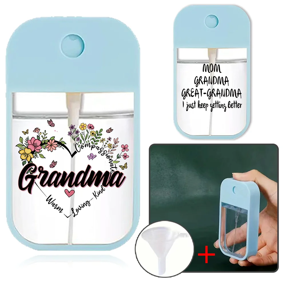 Travel Perfume Bottle With Funnel Portable Spray Bottle Alcohol Perfume Container Card Spray Bottle Grandma Series Pattern