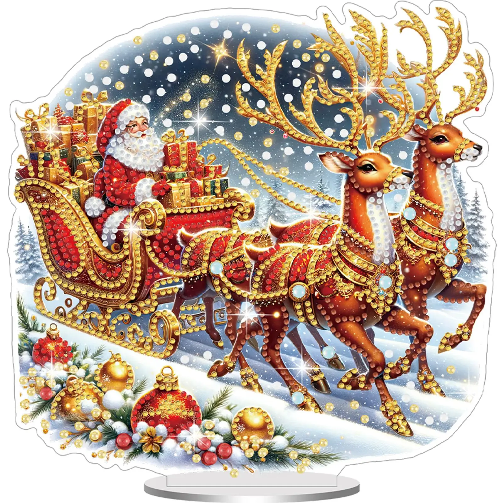 

Акриловые 2D плоские рождественские DIY настольные наборы украшений для алмазной живописи алмазная живопись настольные украшения для взрослых начинающих