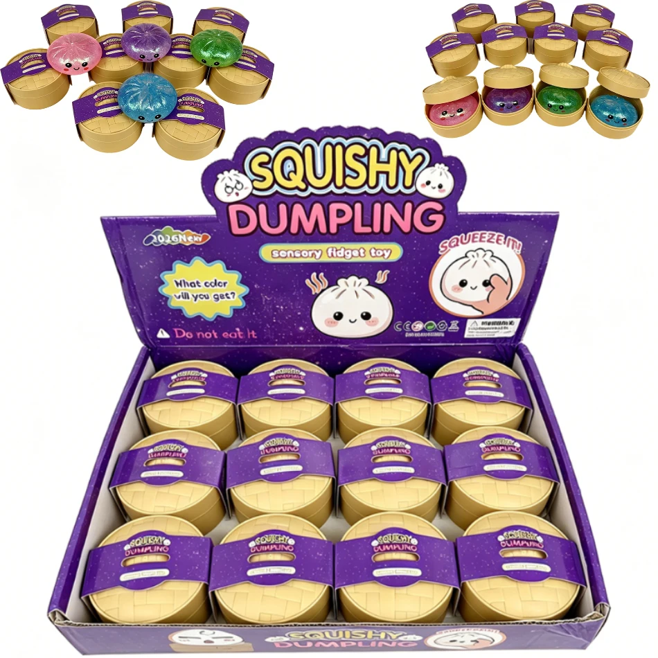 Simulierter Knödel-Squishy mit Dampfkorb, mehrfarbig, kleiner Knödel-Stresskiller, schnell aufspringendes Entspannungsspielzeug, Geschenk