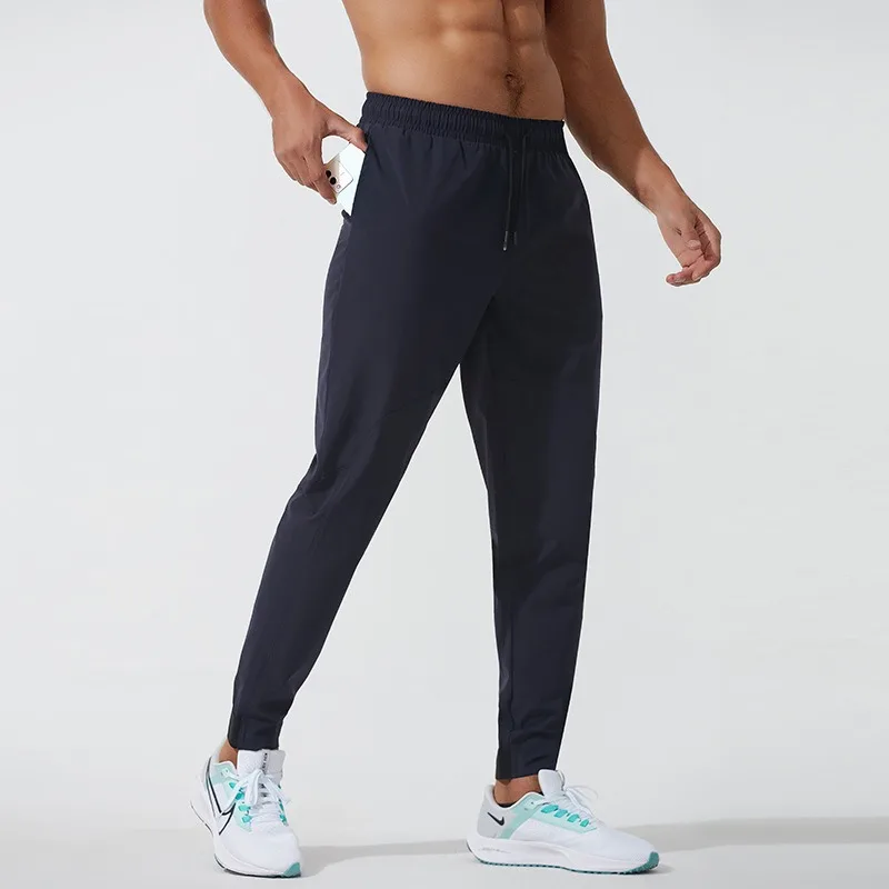 Mens Outdoor Running Pants Quick Dry Woven Sports Trousers Loose Fit Spring Autumn