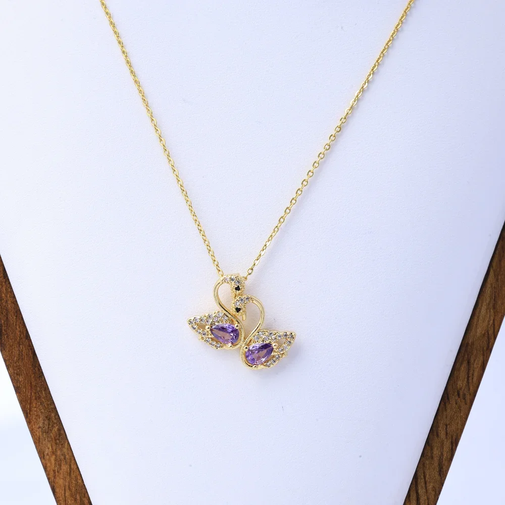 2025 Purple Swan Necklace for Women - Beautiful Necklace with Light Luxury Design, High-End Clavicle Chain, Perfect Gift for Gir