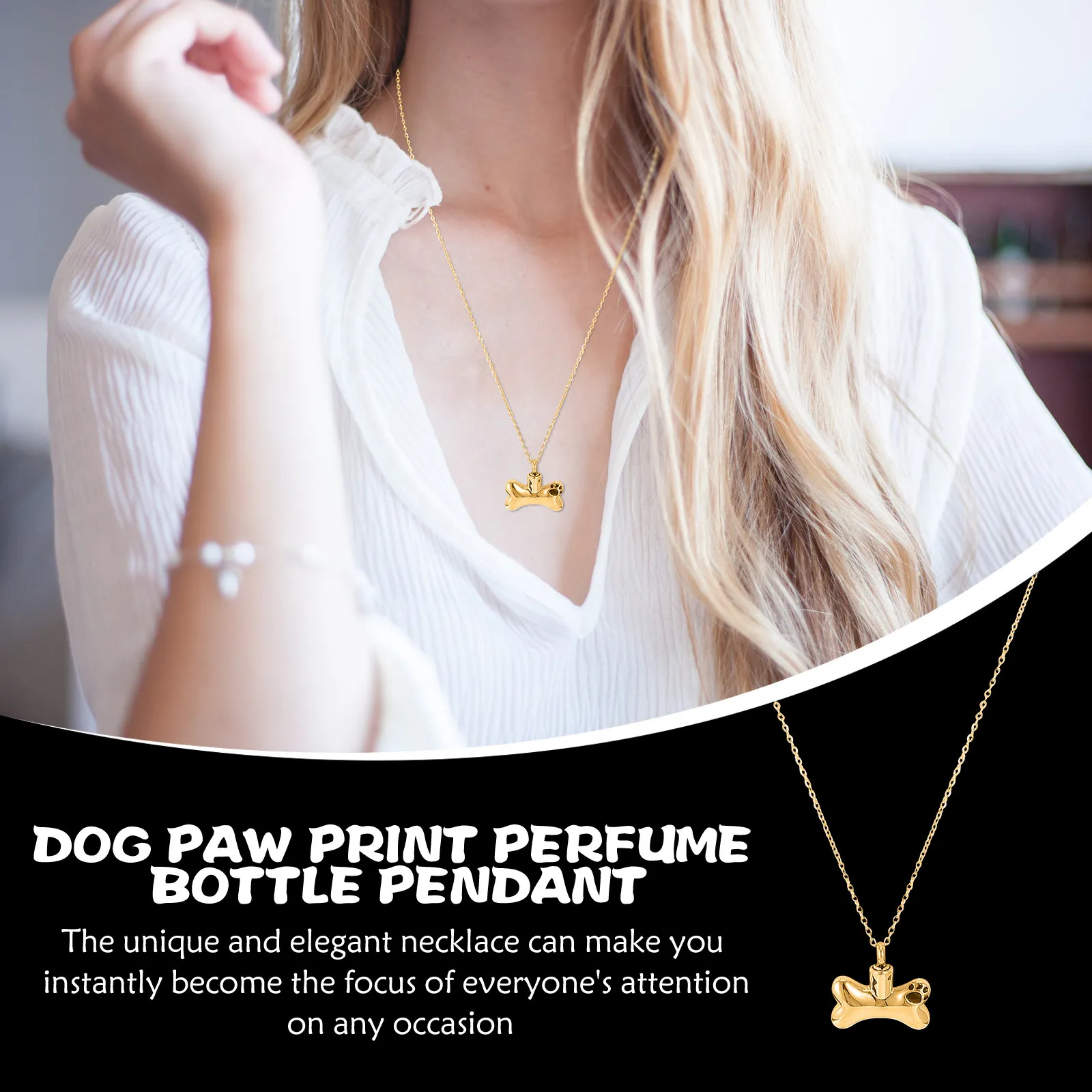 Pet Ash Necklace Titanium Steel Memorial Ash Pendant Creative Perfume Necklace Neck Wearing Cremation Accessory