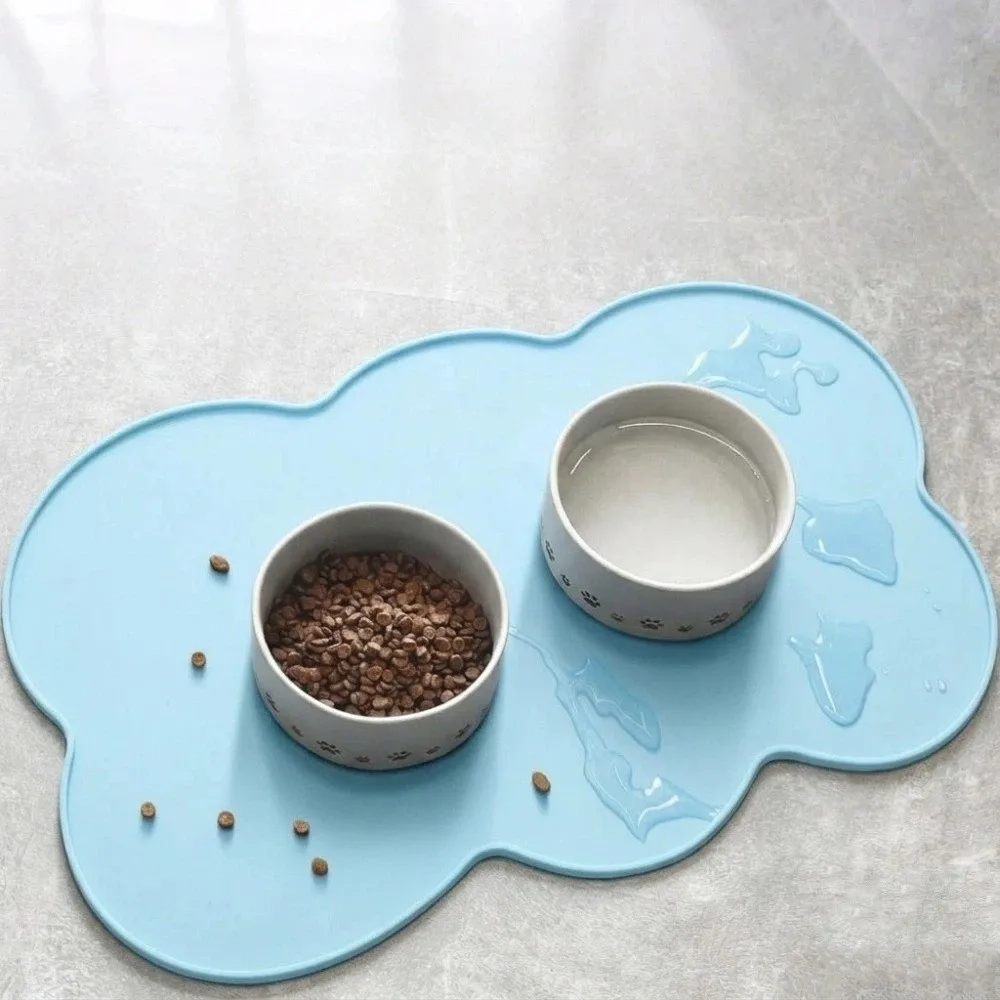 Simple Easy Clean Cat Feeding Mat Multi-Color Non-Slip Dog Food Bowl Mat Durable Waterproof Indoor Pet Mat Pet Shop