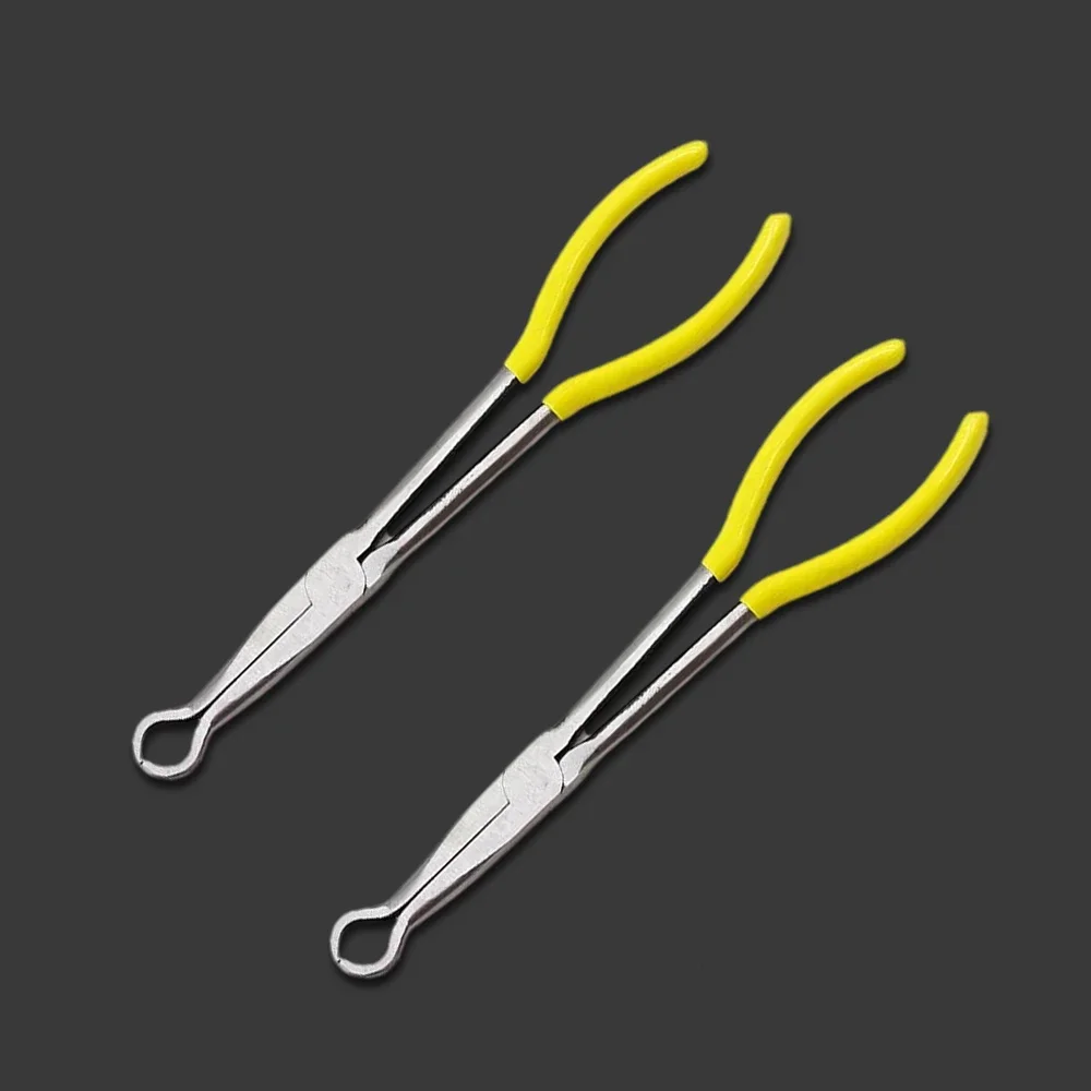 Professionelle Mechanik-Autoreparaturwerkzeuge – 27 cm abgewinkelter Zugentferner, Zündkerzen-Drahtentfernungszange, Klemm- und Kabelwerkzeug