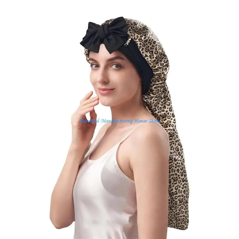 E56A Women Night Hair Bonnet Elegant Headwear Sleeping Hat Night Hat Elastic Sleep Bonnet Mother's Day Gift