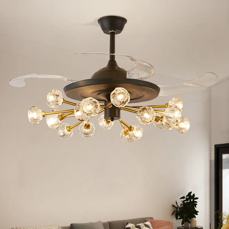 Nordic, living room, crystal, molecule, chandelier, invisible