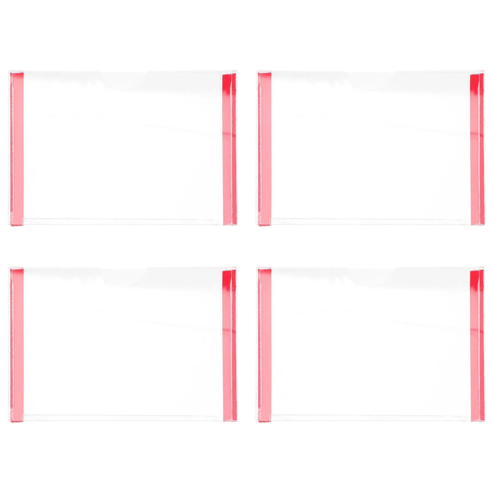 4 pcs Holder Card Display Office Halloween Christmas New Year Wall Sign Holder Acrylic Sign Holders Office Door Signage Clear