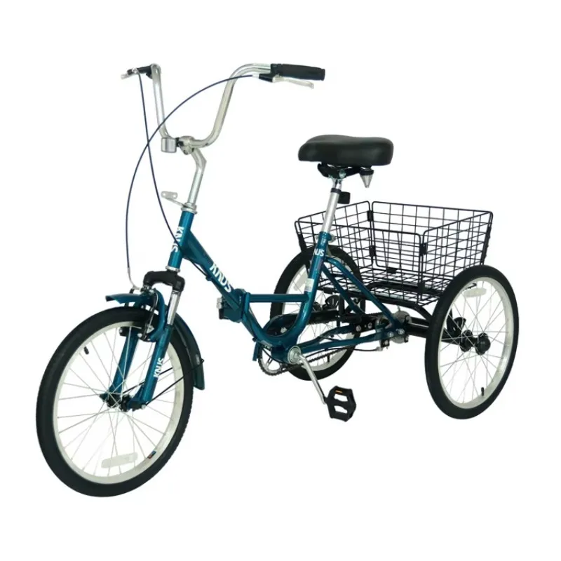 20-Inch human-powered tricycle single-speed folding production custom logo