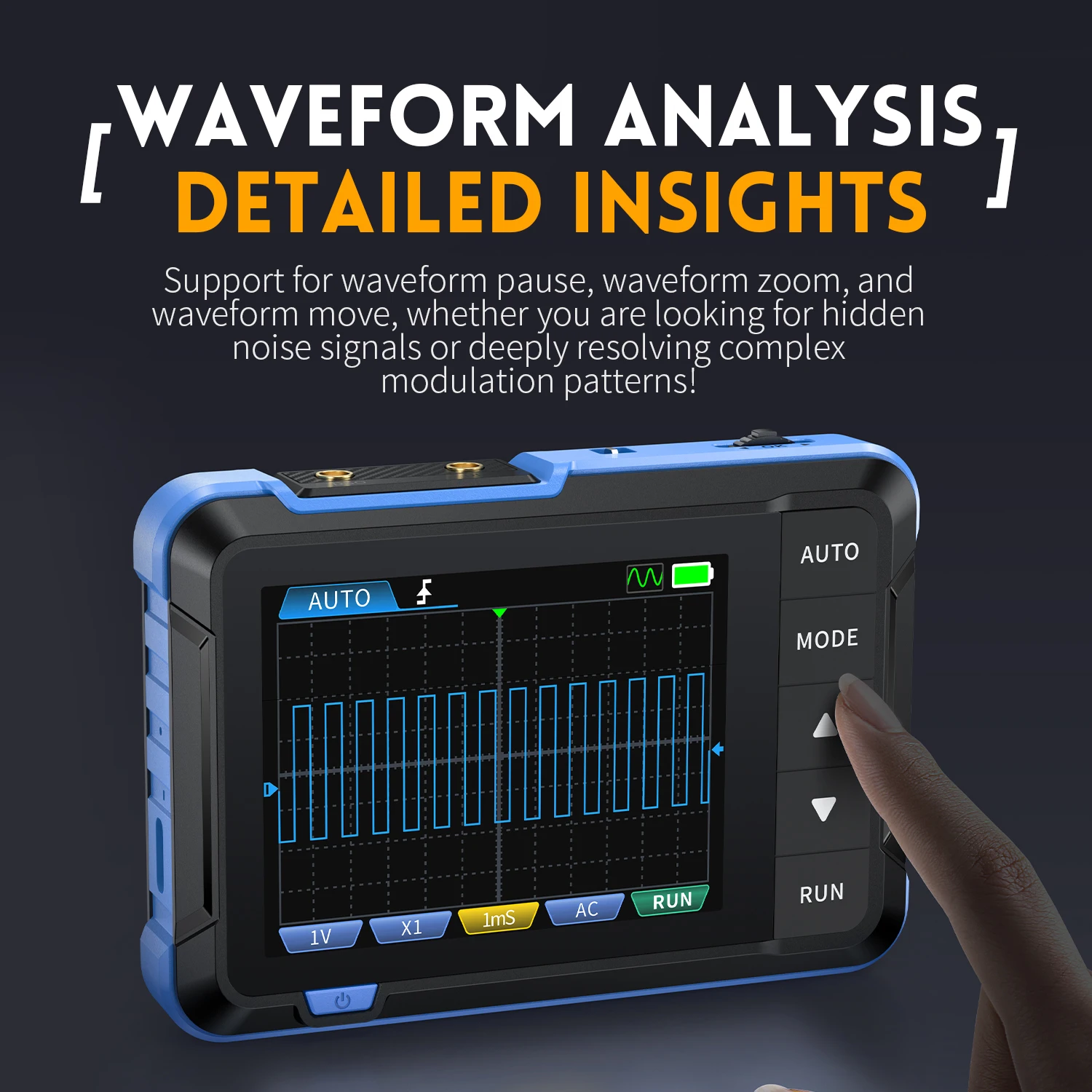 Mini Digital Oscilloscope 1MHz Bandwidth 5MSa/s Sampling Rate Auto Signal Generator 0-10KHz HD LCD Industry DIY Car Repair Tools