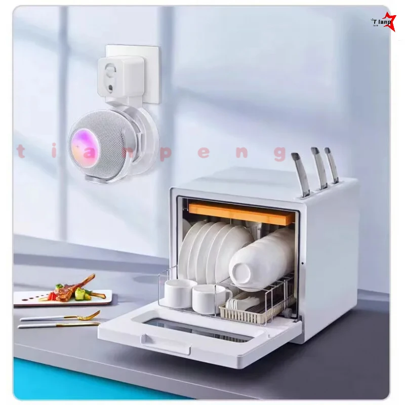 WYORESY For Apple (HomePod Mini) Smart Speaker Socket Wall Mount Bracket no drill no glue socket mount bracket safe handy rental
