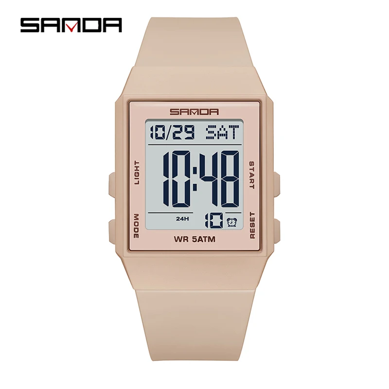 SANDA 6363 Multifunction Fashion Digital Watches for Woman Luminous Chronograph Calendar Sports 5ATM Waterproof Electronic Watch