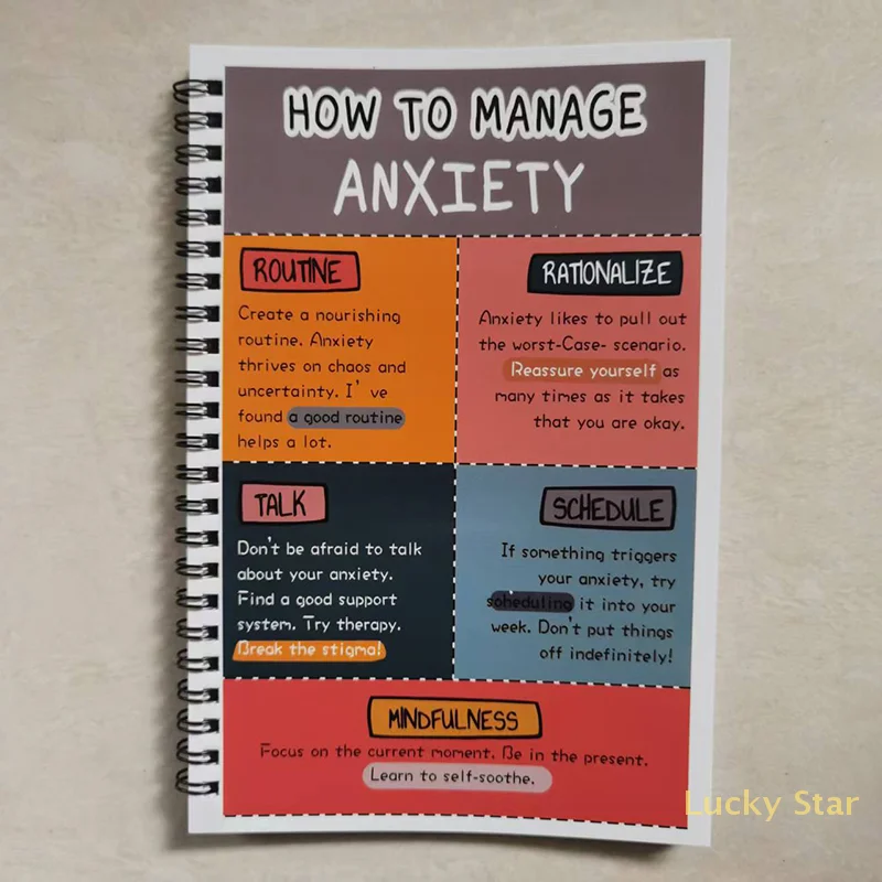 [CCF2]Stress Book, Emotion Regulation Guide, Portable Emotional Regulation Diary For Mental Health At Home And School