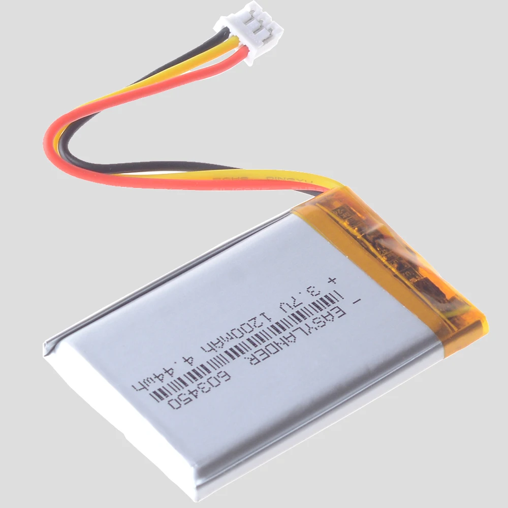 JST 2,0 мм, 3 контакта, 603450, 3,7 В, 1200 мАч, литий-полимерный литий-ионный аккумулятор Lipo 303450 403450 503450 703450 803450 903450 103450