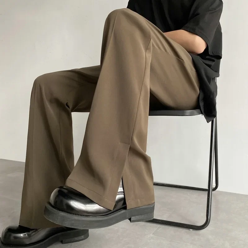 Trousers Spring And Autumn Semi-elastic Waist Casual Pants Men's Trousers Tide Slightly Straight-leg Pants