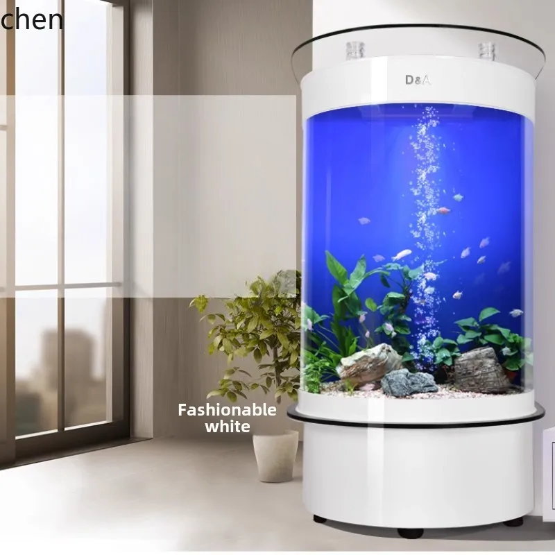 ZML bar tank living room next to home TV cabinet ecological back filter ornamental fish aquarium goldfish tank