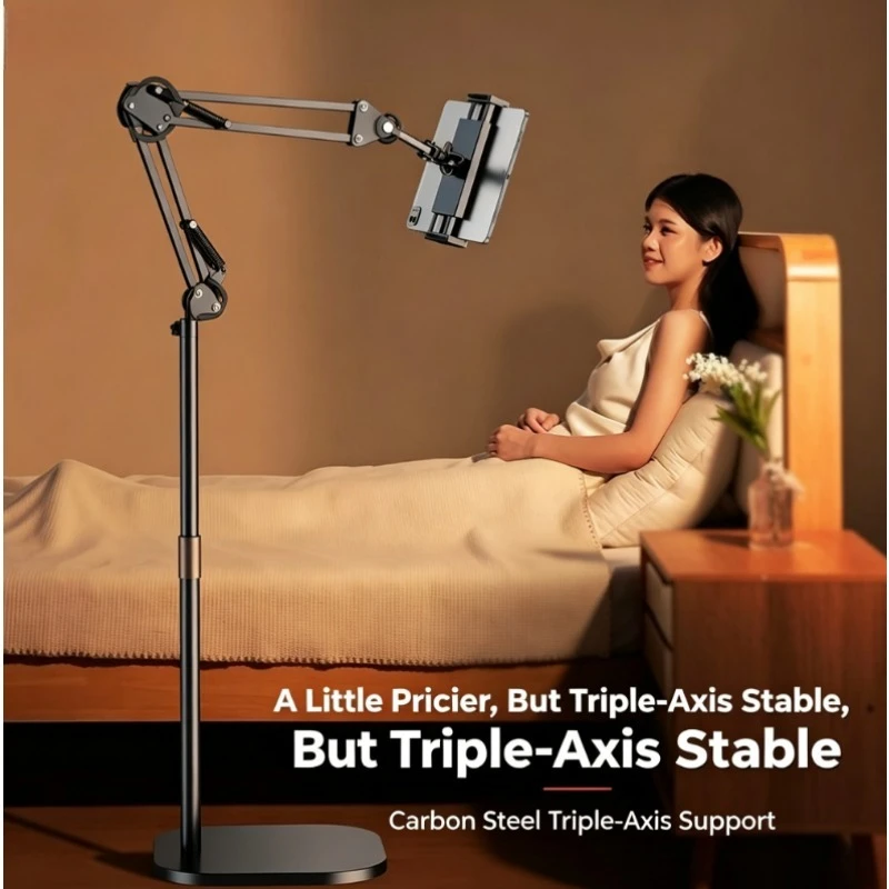 Metal Floor Tablet Stand Adjustable Lazy Holder For Live Streaming Video  Compatible With iPad Mobile Phone