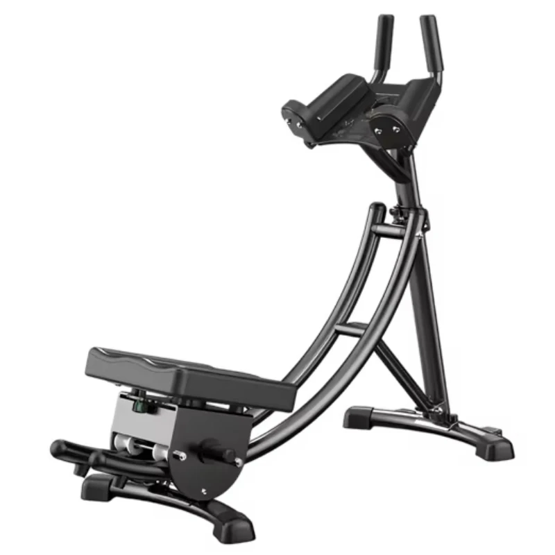 Commercial Abs Trainer, Curved Back Support, Padded Seat, Dual Handles, Stable Frame