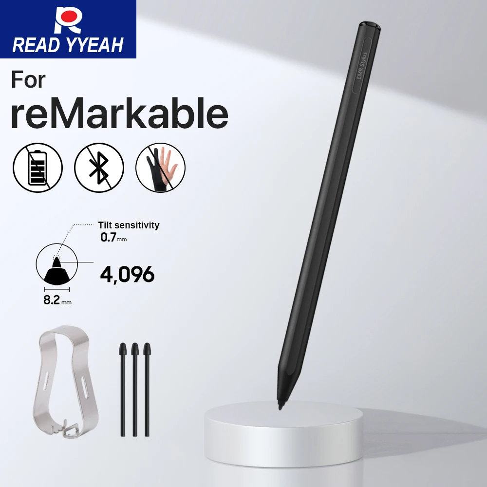 

Магнитный стилус ReMarkable 2 с ластиком, 4096 уровней чувствительности, функцией отклонения по нажатию ладонью и наклона, для подарка к началу учебного года
