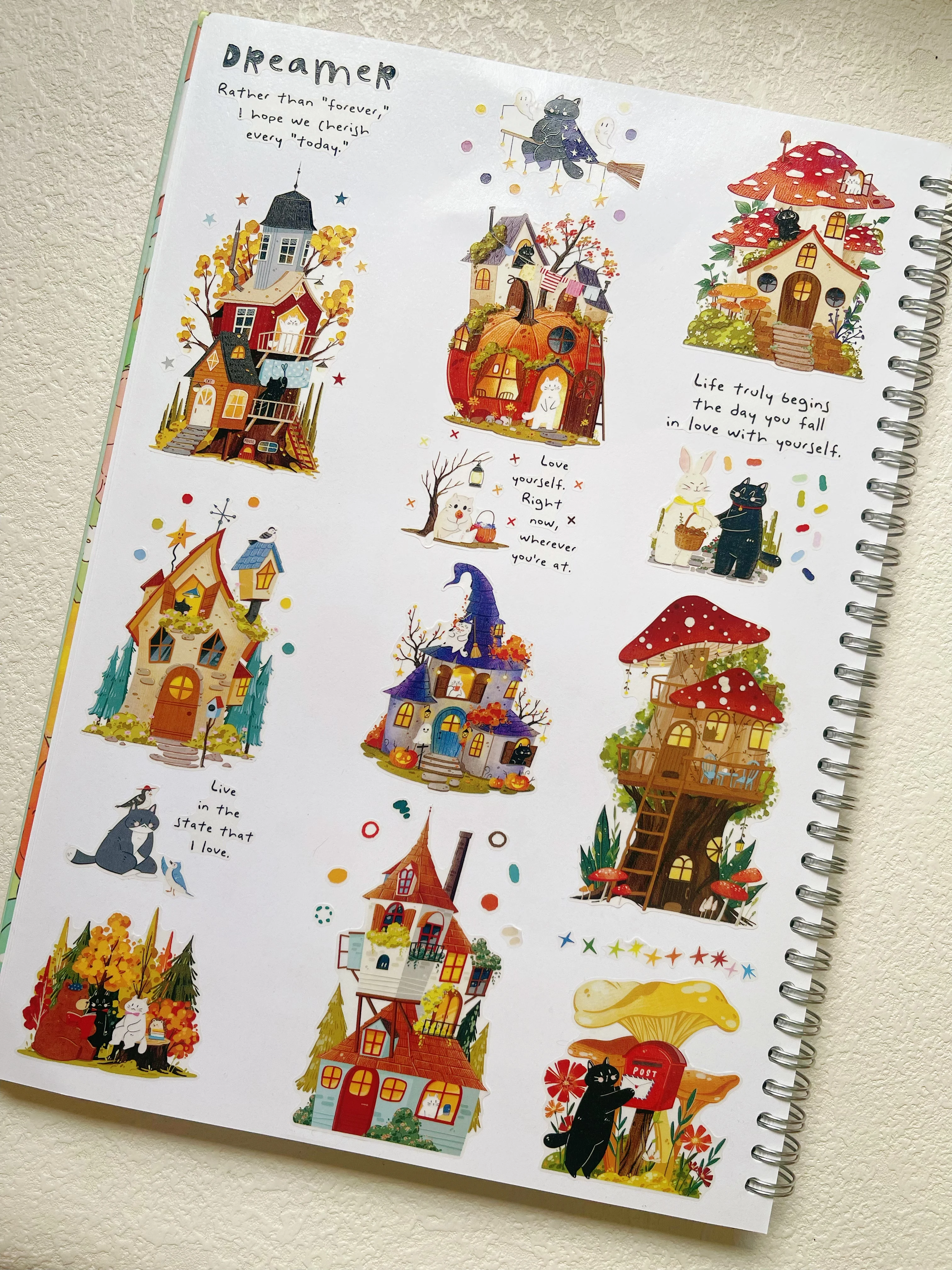 Xiami Original Fairy Tale Cottage Die Cut Washi Tape Full Roll Washi Paper PET for Journal Scrapbooking DIY Sticker