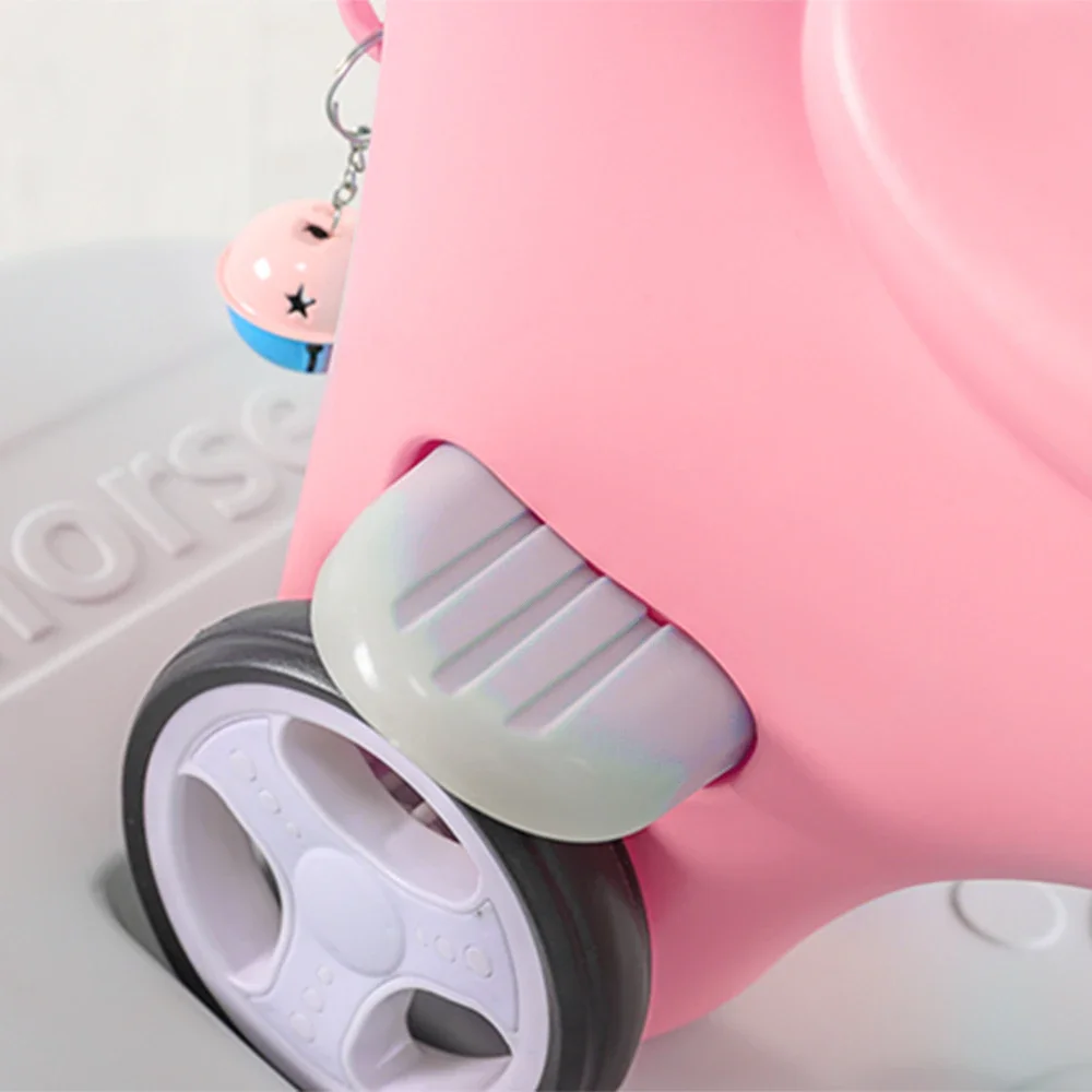 Rocking Horse for Toddlers Bike Ride On Toys with Push Handle Backrest and Balance Board for Baby Unicorn Kids Riding Birthday