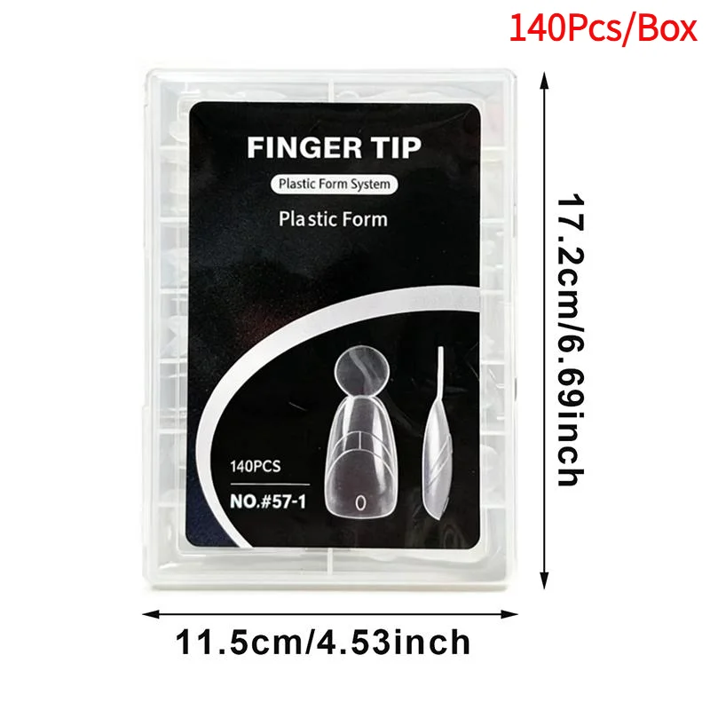 140Pcs Sandwich Nail Dual Forms Reusable Mixed 14 Size Short Oval Square Top & Bottom Nail Mold For Builder Extension.