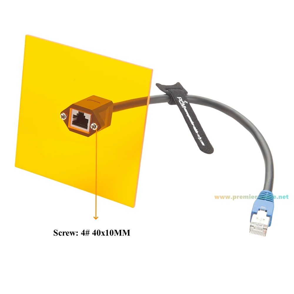 RJ50 10P10C Male to Female Extension Cable RJ50 CAT5E Ethernet Shield Network Screw Panel Mount LAN Cable for Barcode Scanning
