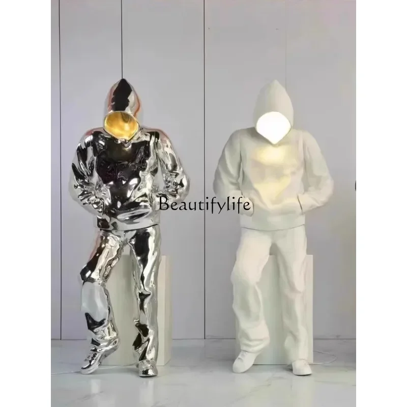 

03.Art Sculpture Electroplating Sitting Decoration Sculpture Shop Window Bar Lobby Large Decoration