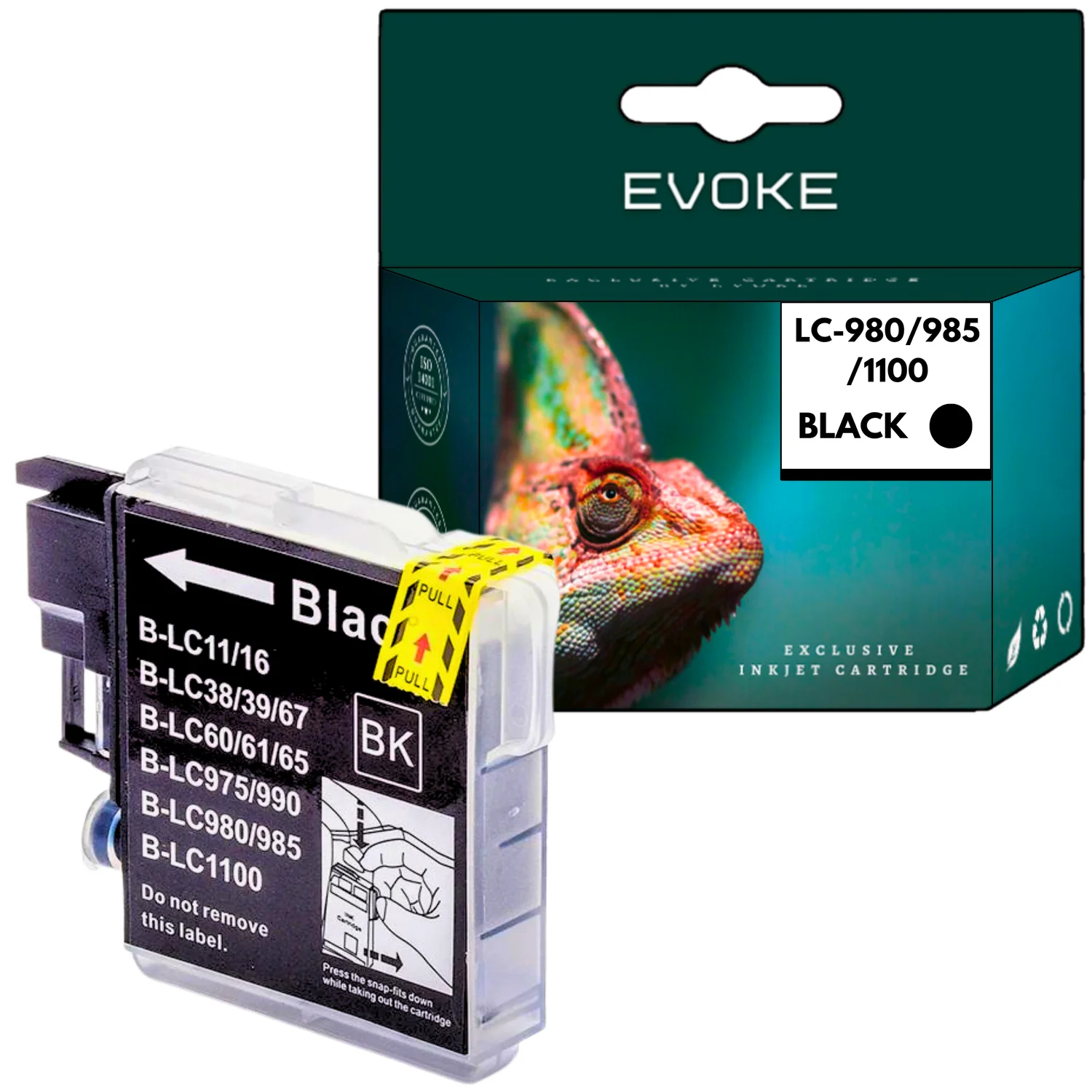 Evoke Compatibele Inkt voor Brother Lc-980 Lc980 Lc-985 Lc985 Lc-1100 Lc1100 Lc980B Lc985B Lc1100B Zwart 24 ml 420 Pagina's Dcp-J125 J140W J315W J415 J515; Mfc-J410 J415 J415W