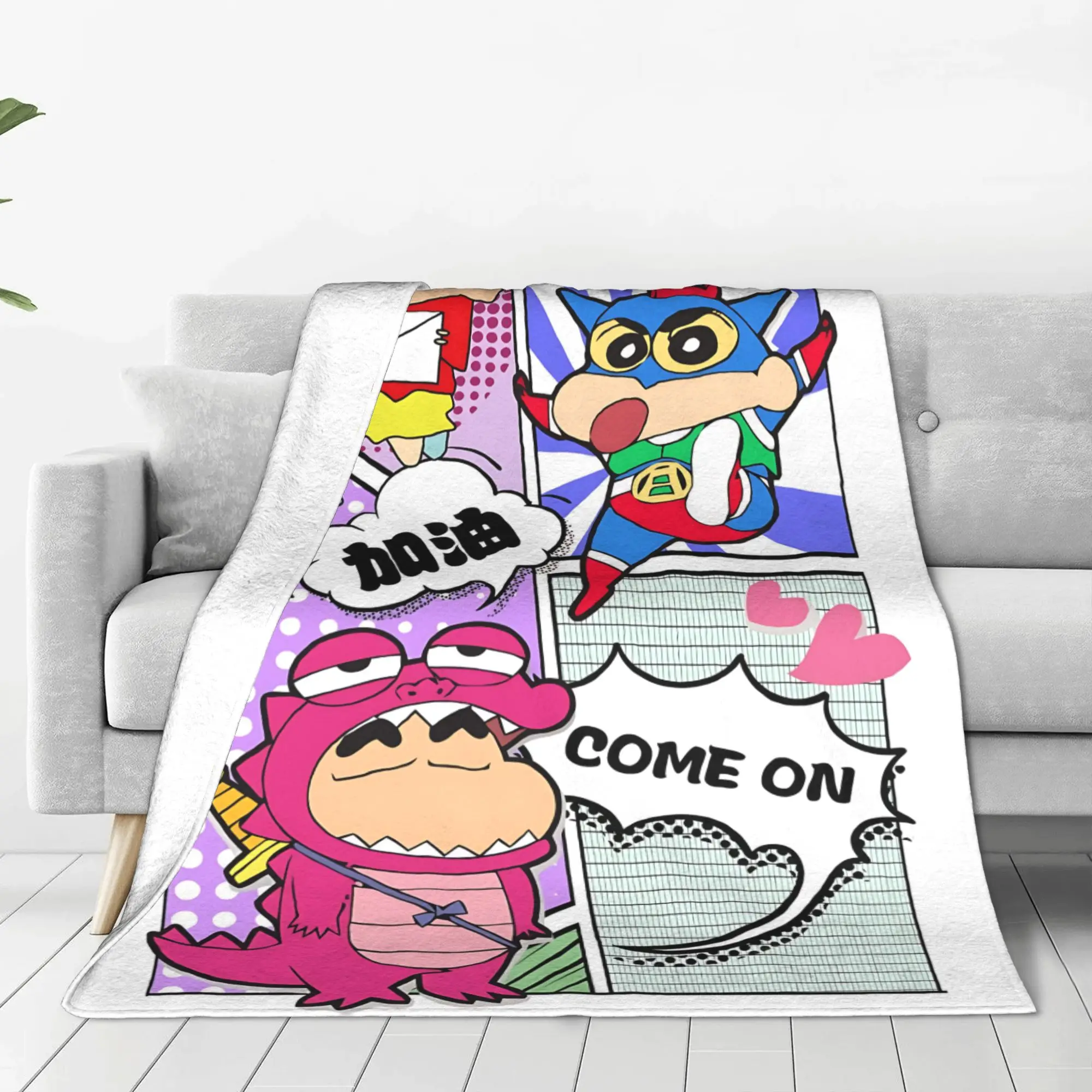 1PC Home Crayon Shin chan‌s Blanket Throw Blanket  Novelty Warm Blanket All Season Gift