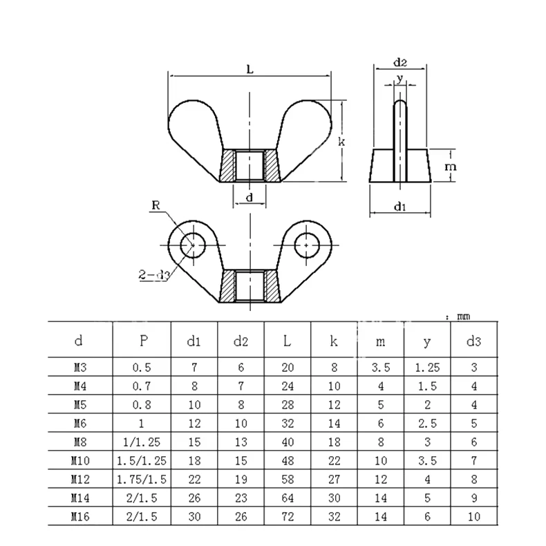 1Pcs M3 M4 M5 M6 M8 M10 M12 M16 DIN316 304 A2 Stainless Steel Hand-Tighten Toolless Adjustable Butterfly Wing Head Thumb Screw