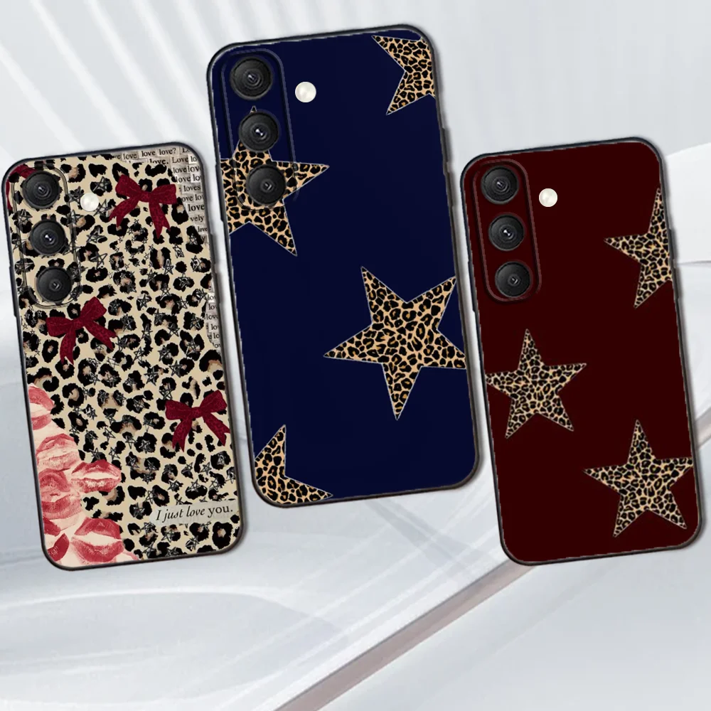 

Korean Cute Leopard Print Phone Case For Samsung Galaxy S25,S24,S21,S22,S23,S30,Ultra,S20,Plus,Fe,Lite,Note,10,9,5G Black Cover