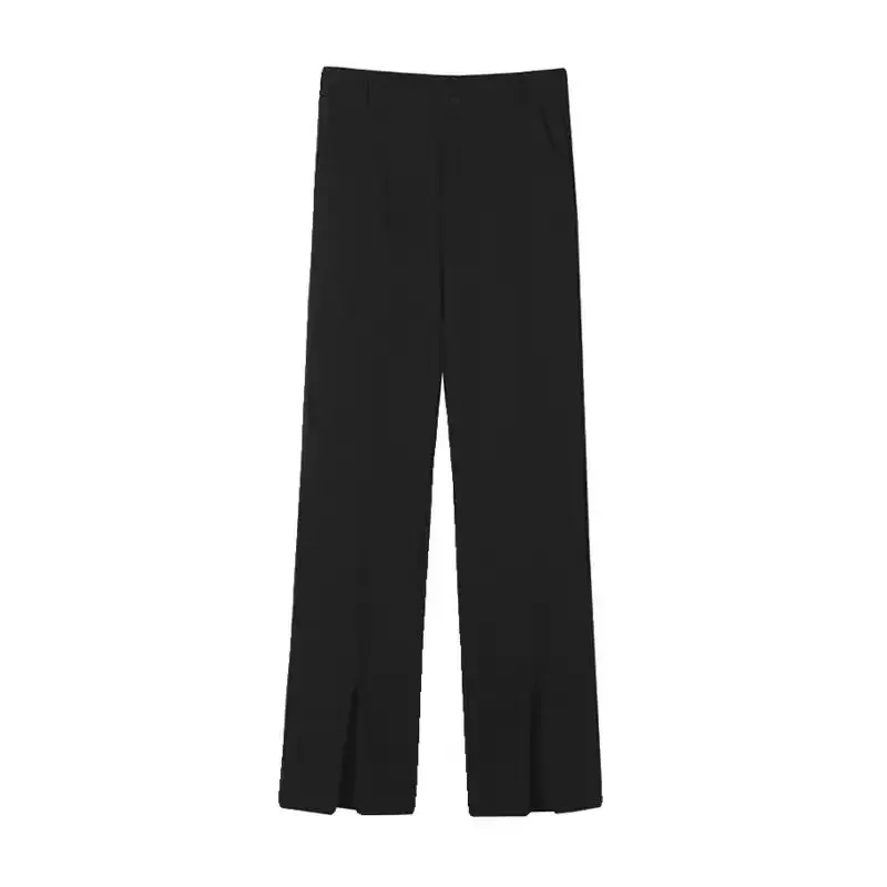 

Black Slit Suit Pants Women's Spring and Autumn 2025 New High-waisted Casual Suit Pants Loose Straight Pants