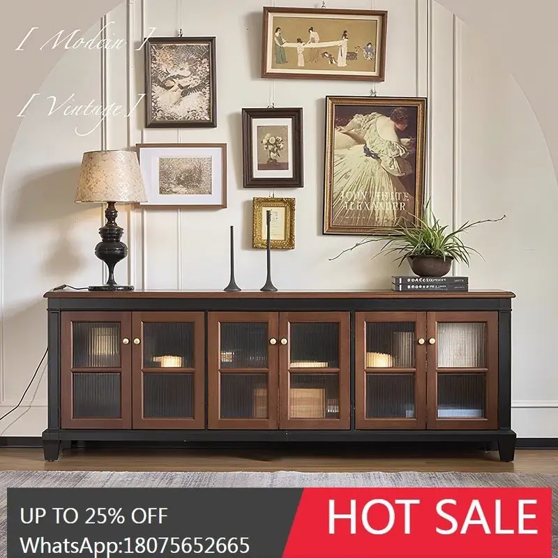 

SGF French Retro Solid Wood Storage Cabinet Integrated High-End TV Cabinet