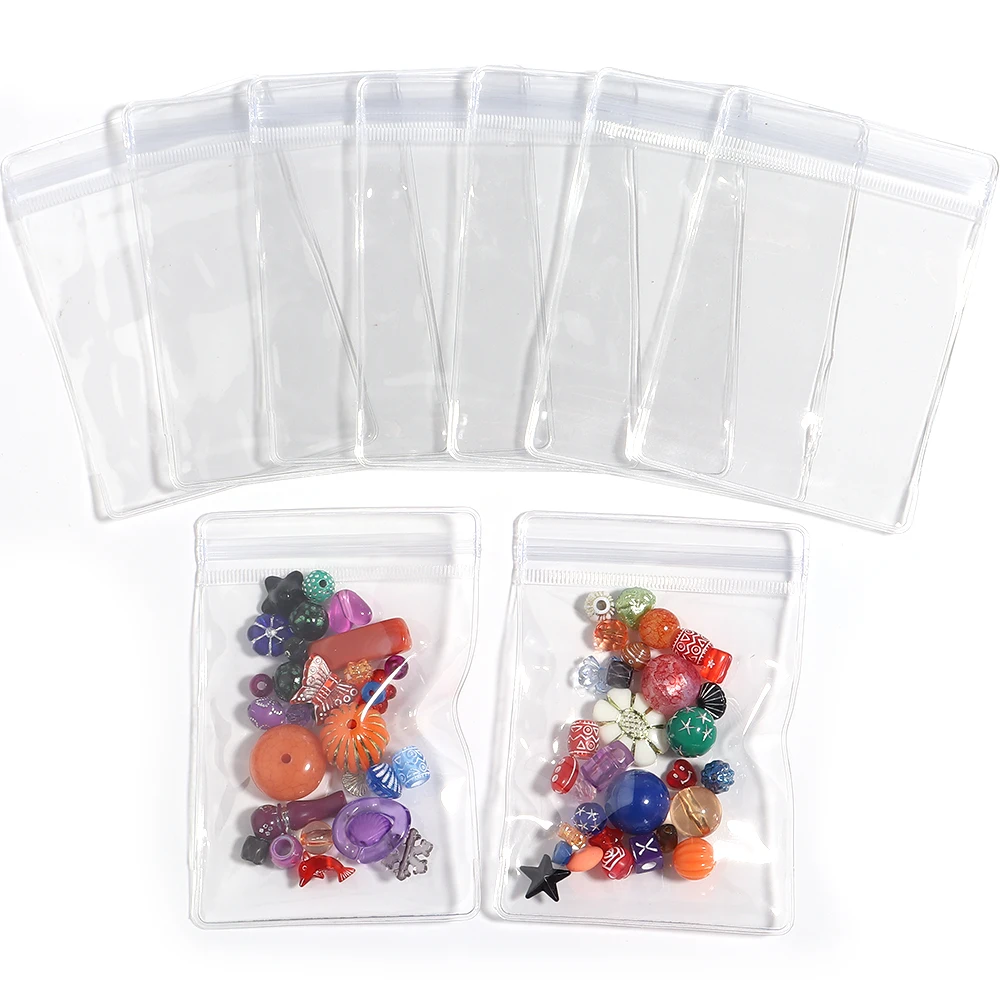 20Pcs Transparent PVC Jewelry Package Bags Transparent Anti-Oxidation Organizer Display Packaging Storage Self Sealing Pouches