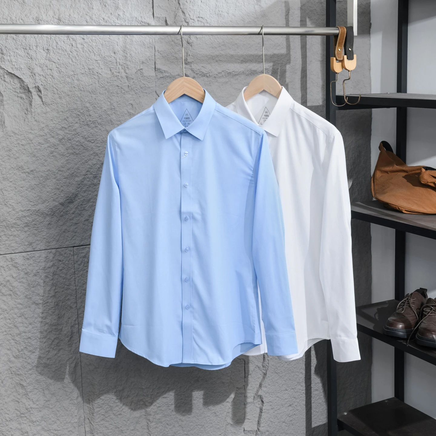 Premium Long Sleeve Cotton Shirt for Men 100-Thread Count Long Staple Cotton Soft Breathable Casual Style Spring Commute Shirt