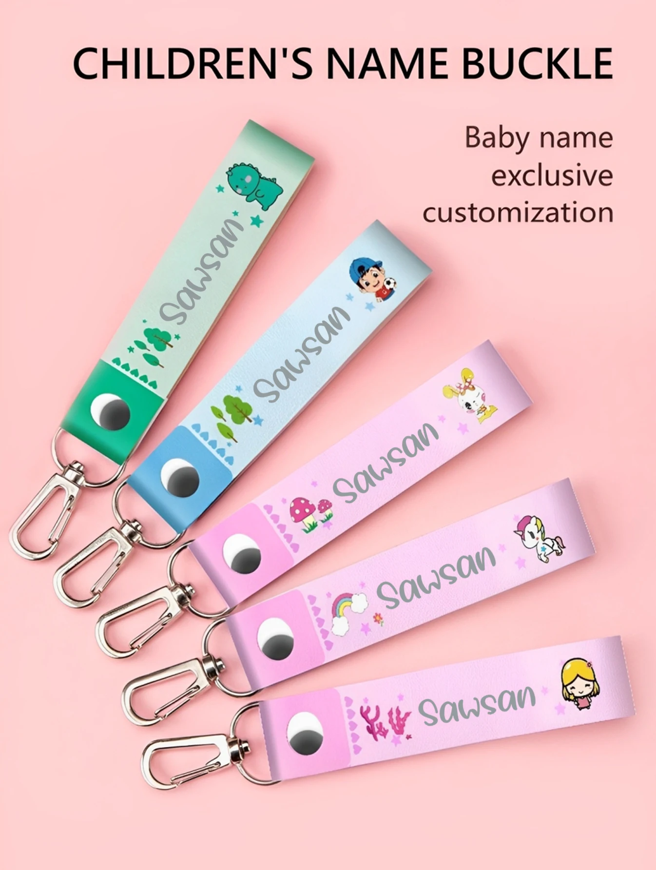 1 Stück personalisiertes Namensschild-Lanyard, Namensschilder, ID-Tags, Rucksack-Namensschild, Kindertagesstätte, Namensschild, Haken für Rucksäcke, Wasserflasche