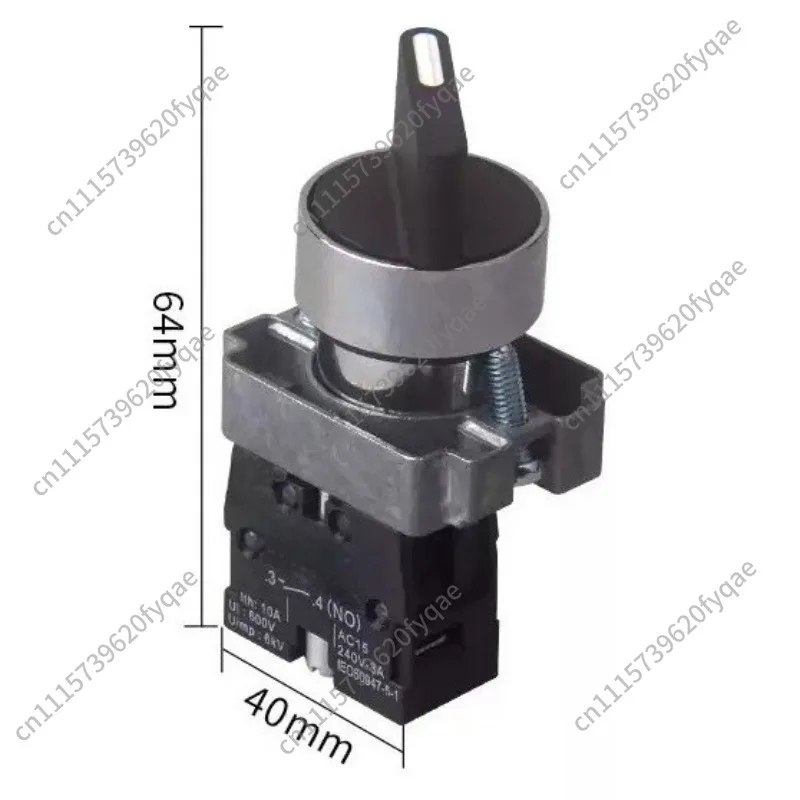 22mm 2‑Position Self‑locking Rotary Selector Switch XB2‑BD21C BD25 Silver Contact Circuit Changeover Switch